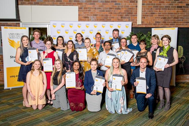 2019 Student Awards recipients with their awards.