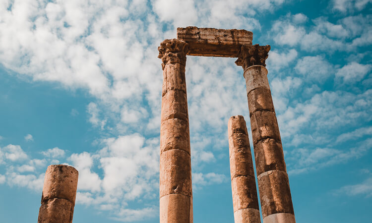 Stone pillars in Jordan
