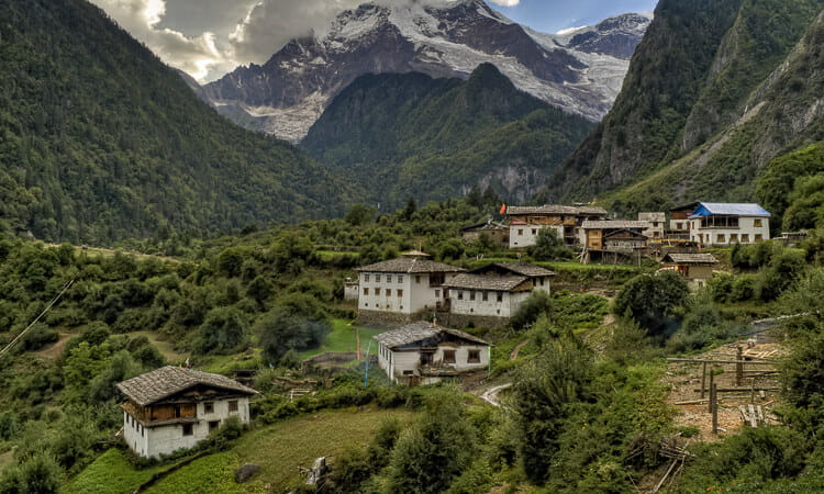Nepalese mountainside village