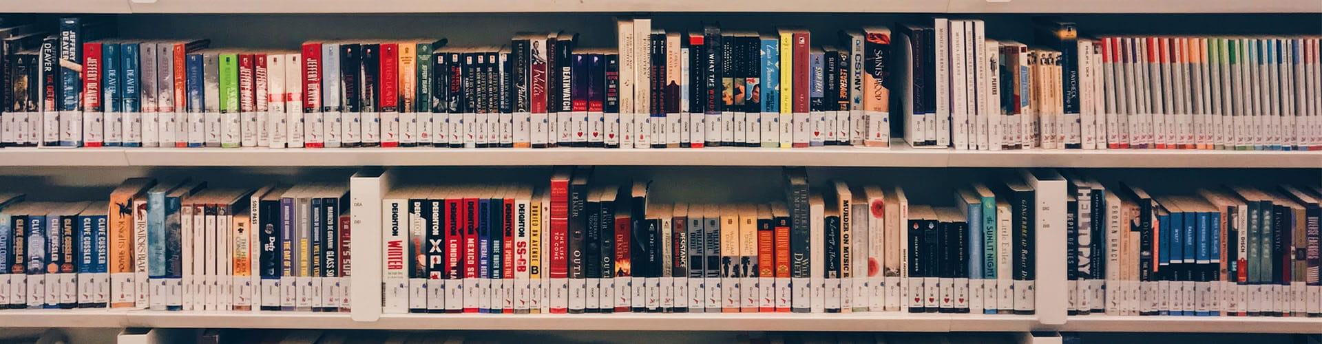 library books on a shelf