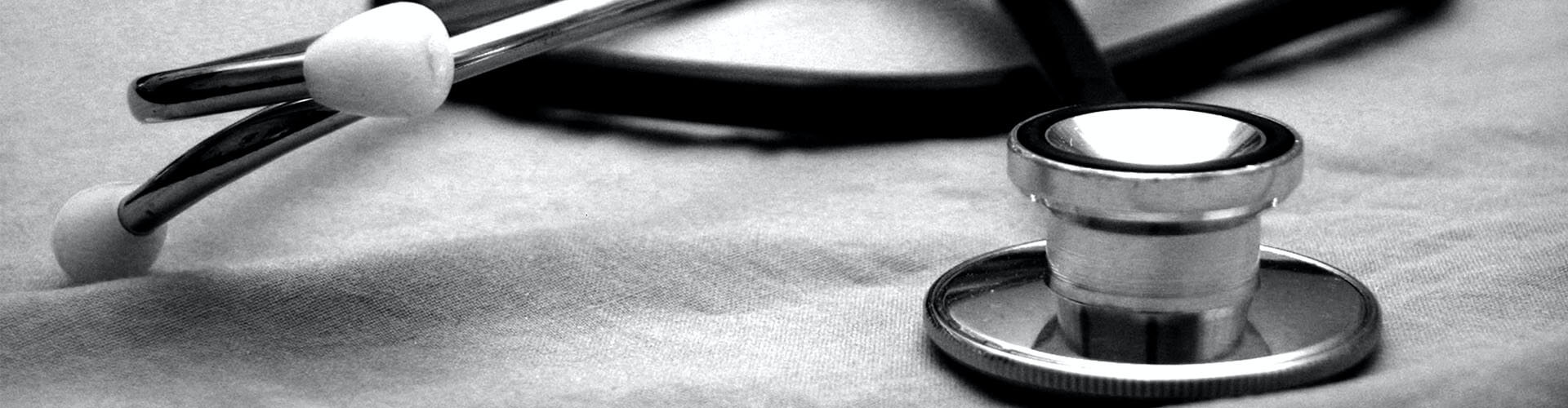stethoscope in black and white 