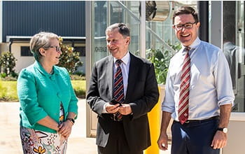Vice-Chancellor, Deputy Vice-Chancellor (Research) and the Hon David Littleproud MP at the launch of USQ's Drought Resilience Adoption and Innovation Hub