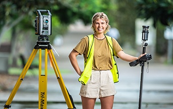 Rebecca, a surveying student